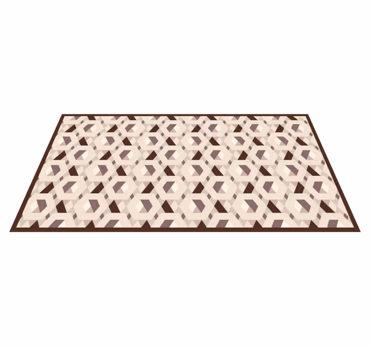 Alfombra vinílica salón patrón hexagonal beige - TenVinilo