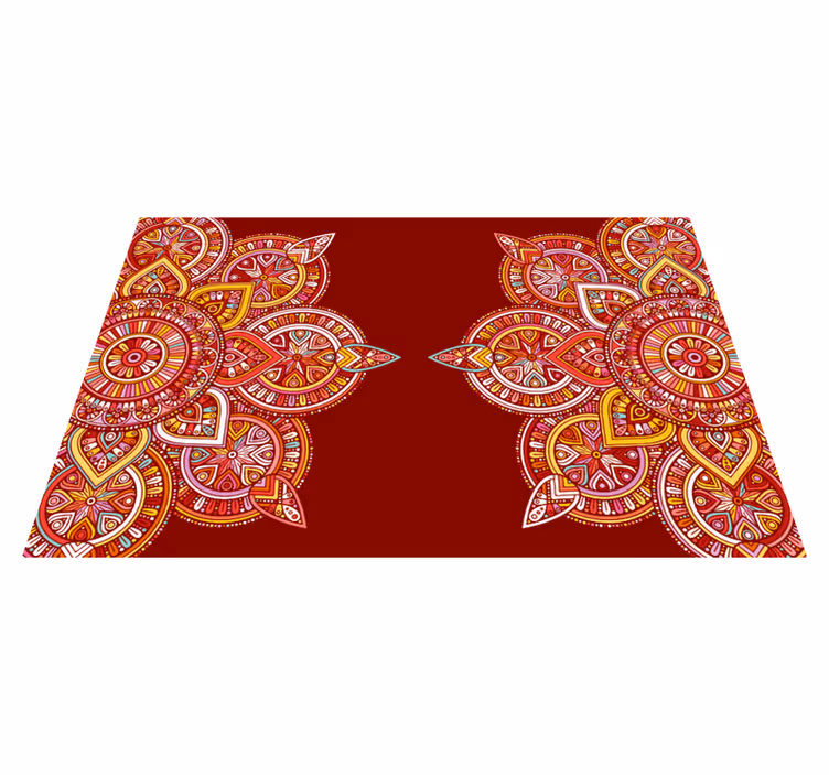 Alfombra vinílica mandala motivos geométricos vibrantes - TenVinilo