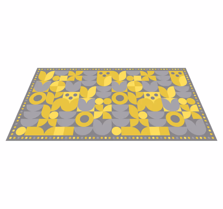 Alfombra de vinilo geométrica patrón geométrico amarillo - TenVinilo