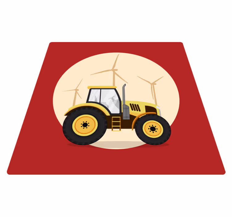 Alfombra de vinilo infantil círculo de juego del tractor - TenVinilo