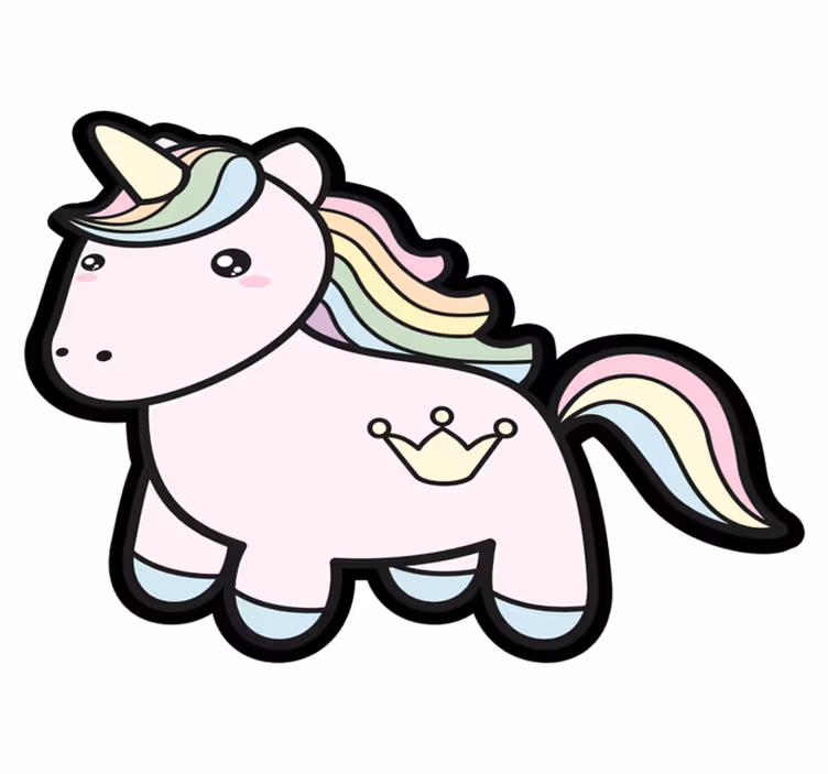 Alfombra vinílica infantil ilustración de unicornio pastel - TenVinilo