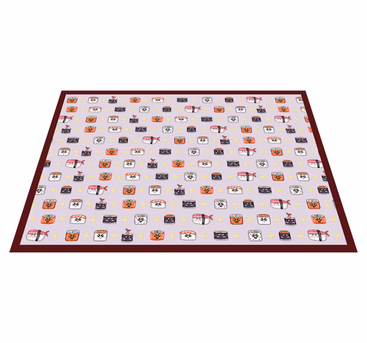 Alfombra de vinilo infantil patrón de sushi cartoon - TenVinilo
