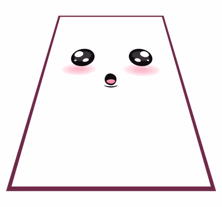 Alfombra de vinilo infantil linda cara kawaii - TenVinilo