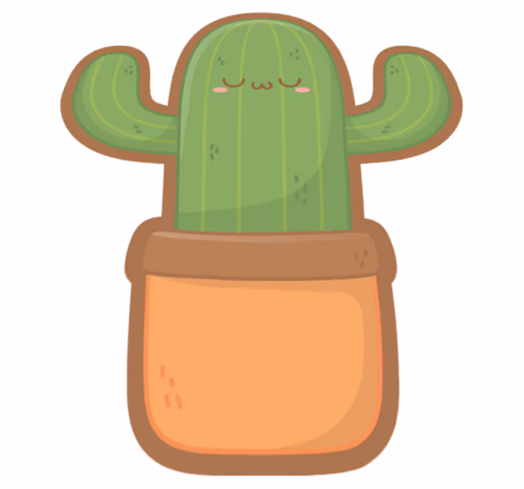 Alfombra vinílica flores linda ilustración de cactus - TenVinilo