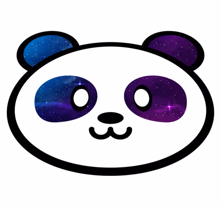 Alfombra de vinilo infantil cara de panda galáctico - TenVinilo