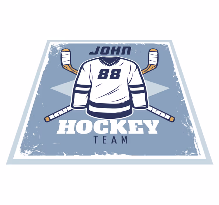 Alfombra vinílica personalizable emblema de hockey - TenVinilo