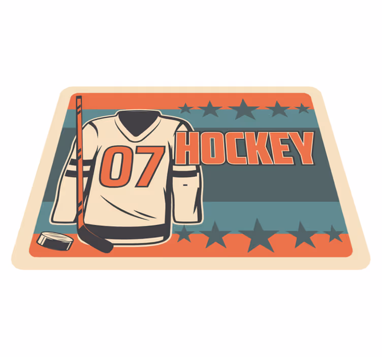 Alfombra vinílica de juegos infantil temática de hockey - TenVinilo