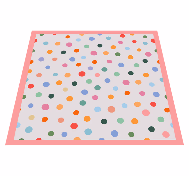 Alfombra vinílica dormitorio patrón de puntos coloridos - TenVinilo