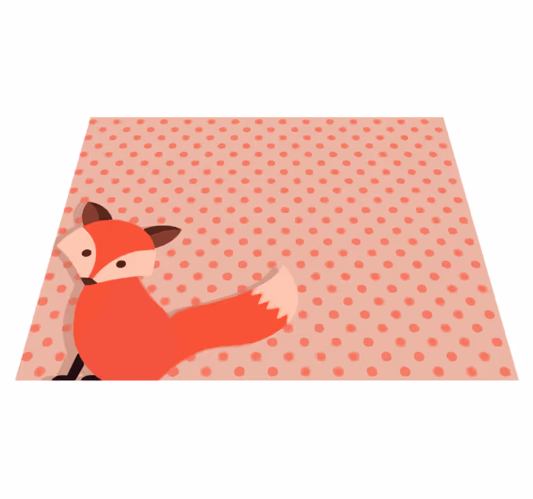 Alfombra de vinilo infantil lunares de zorro - TenVinilo
