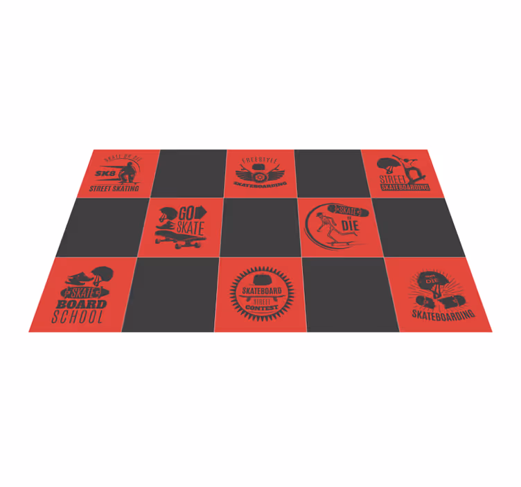 Alfombra vinílica de juegos infantil temática de skate - TenVinilo