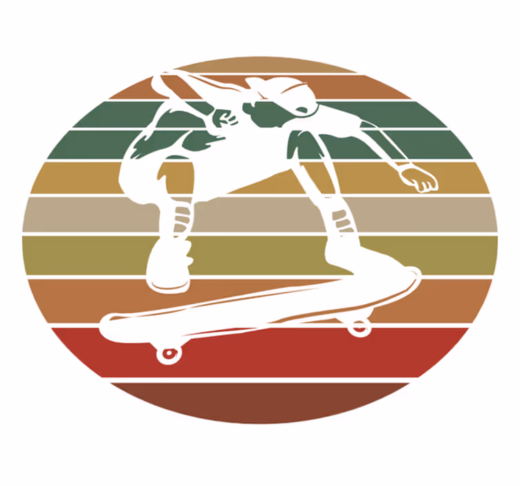 Alfombras vinílicas juvenils silueta patinadora - TenVinilo