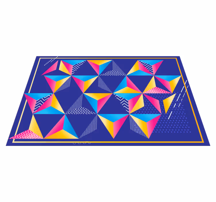 Alfombra de vinilo geométrica formas coloridas y vibrantes - TenVinilo