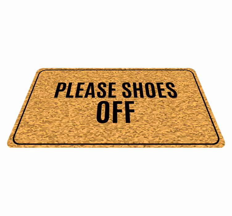 Alfombra vinílica con frase Por favor, quítate los zapatos - TenVinilo