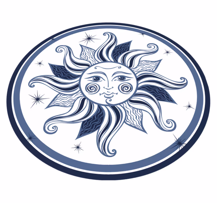 Alfombras vinílicas juvenils patrón de sol celestial - TenVinilo