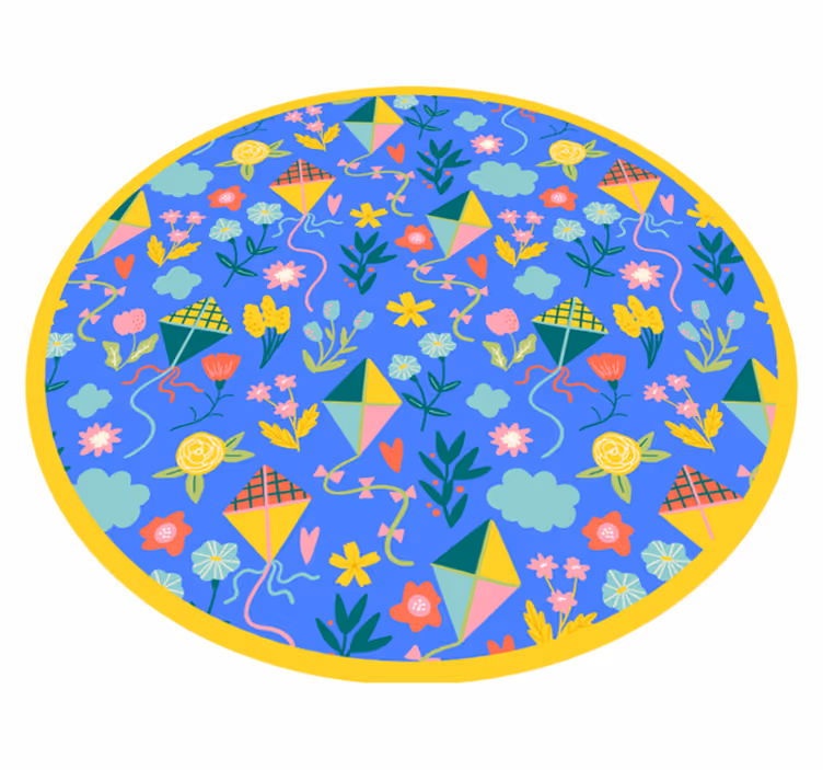Alfombra vinílica flores motivo floral de cometa - TenVinilo
