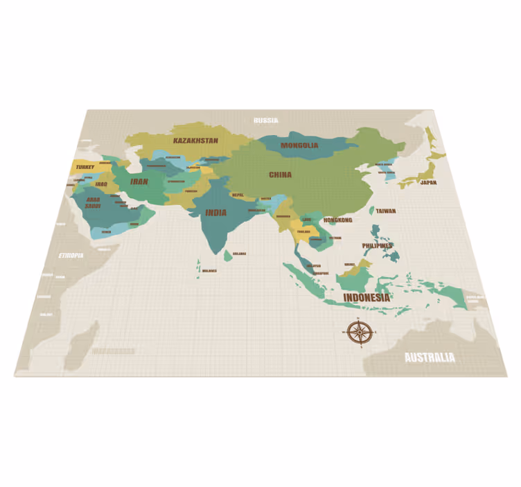 Alfombra de vinilo mapamundi decoración cartográfica - TenVinilo