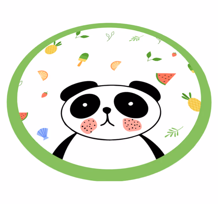 Alfombra de vinilo infantil lindo círculo de panda - TenVinilo