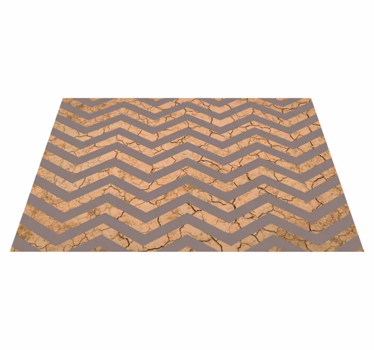 Alfombra vinílica imitación textura agrietada de chevron - TenVinilo