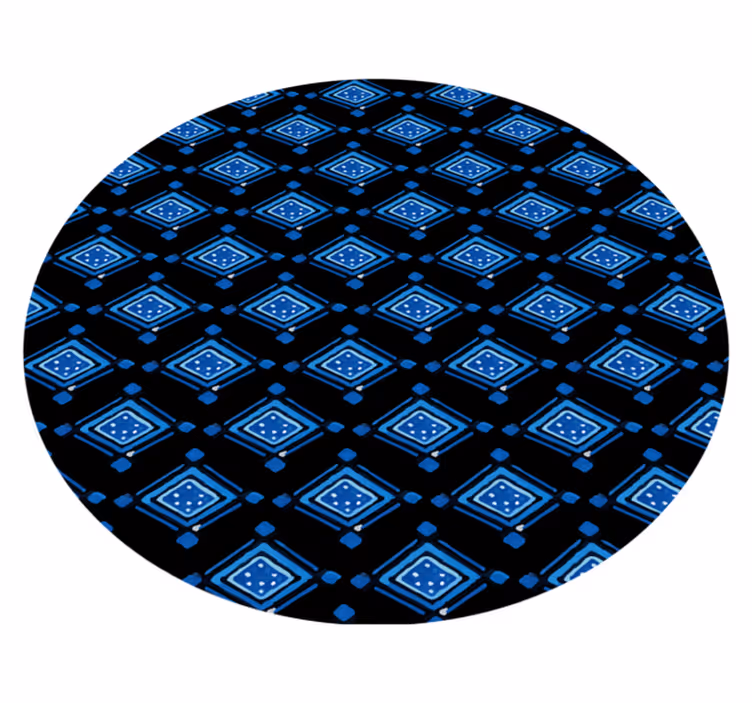 Alfombra de vinilo geométrica patrón de diamante azul - TenVinilo