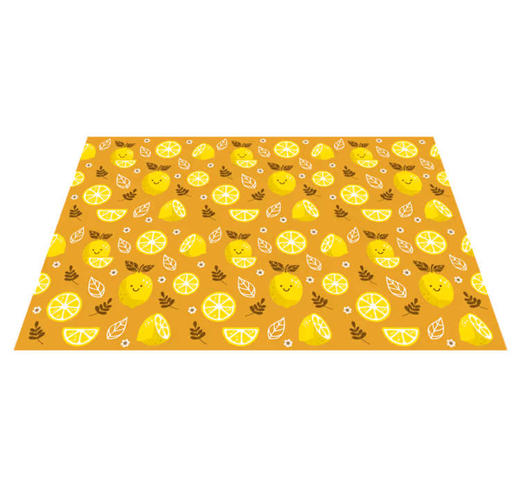 Alfombra vinílica infantil limones sonrientes - TenVinilo