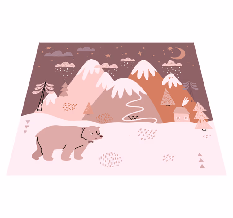 Alfombra de vinilo infantil confort del paisaje invernal - TenVinilo