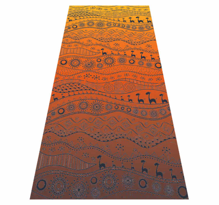 Alfombra vinílica étnica patrones abstractos culturales - TenVinilo