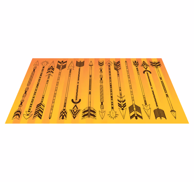 Alfombra vinílica étnica patrón de flecha tribal - TenVinilo