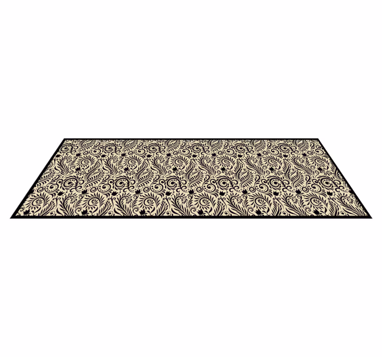 Alfombra vinílica imitación diseño elegante de planta beige - TenVinilo