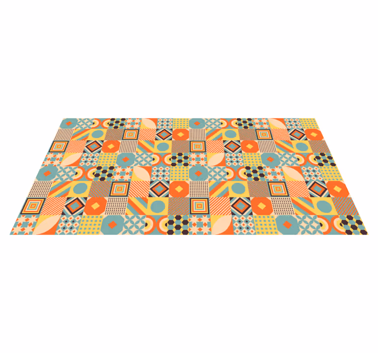 Alfombra de vinilo geométrica concepto de mosaico animado - TenVinilo