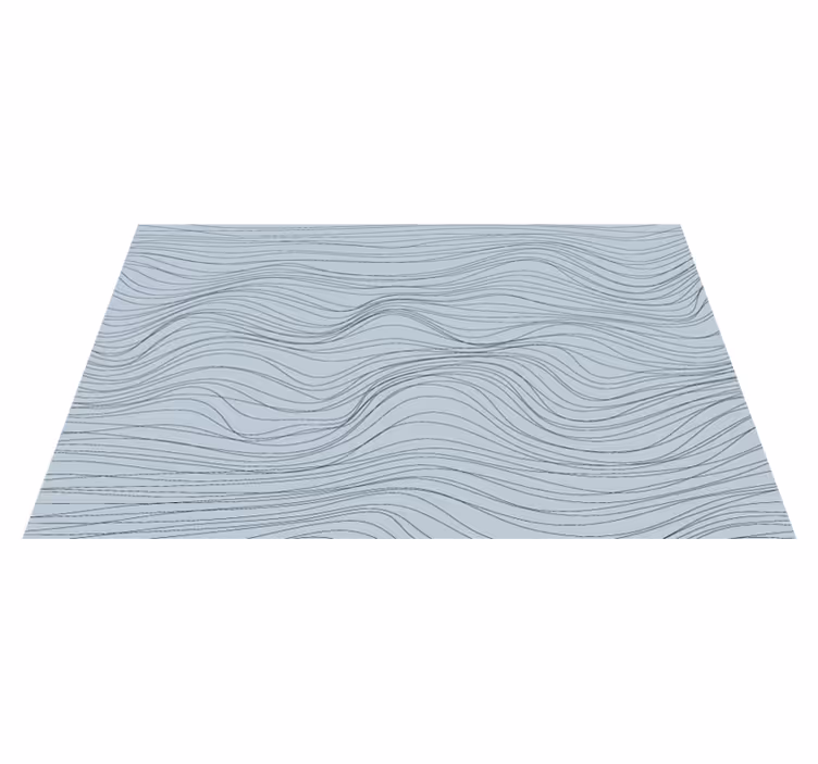 Alfombra vinílica salón patrones azules ondulados - TenVinilo
