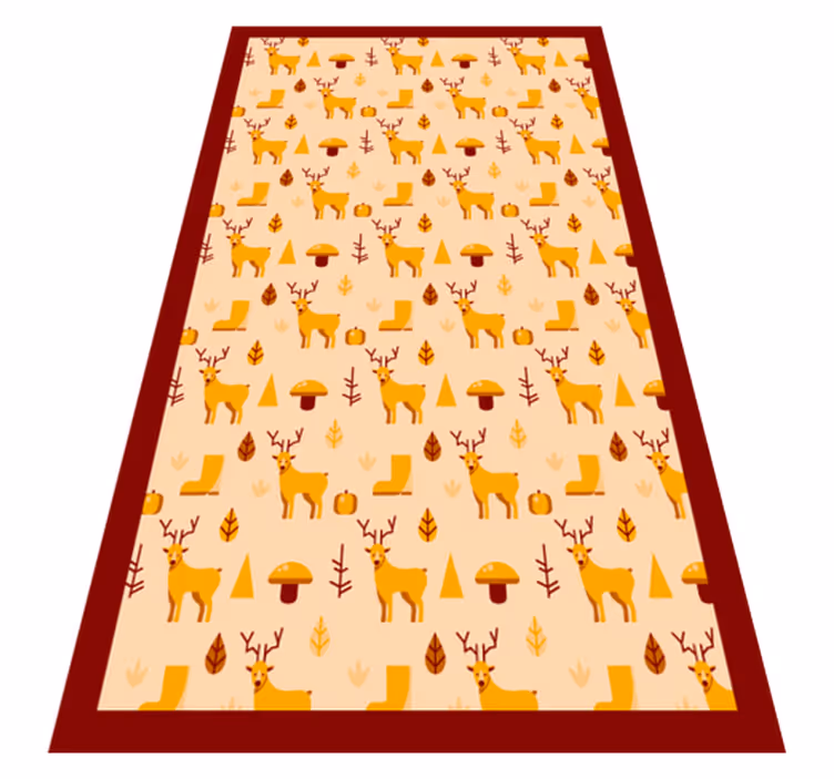 Alfombra vinílica animales ciervos y follaje - TenVinilo