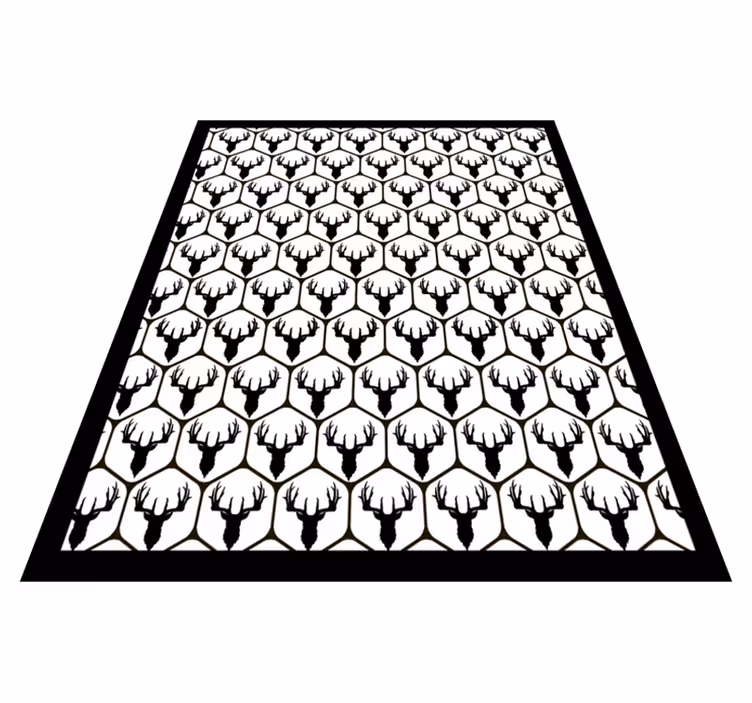 Alfombra vinílica cocina patrón de cornamenta - TenVinilo