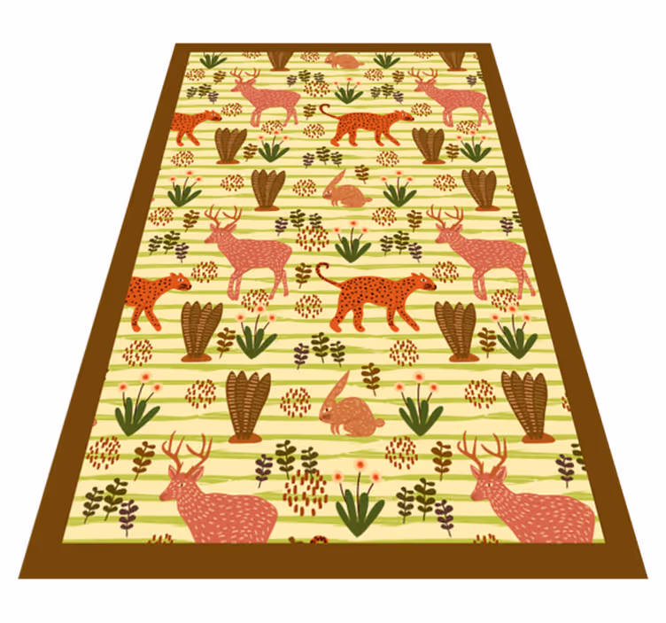 Alfombra vinílica animales patrón de vida salvaje de safari - TenVinilo