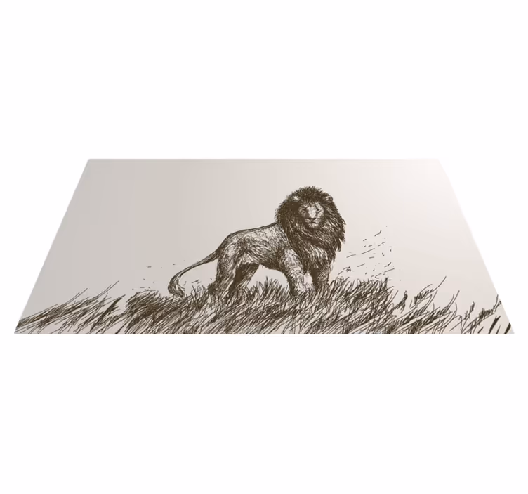 Aflombra vinílica animales León realista - TenVinilo