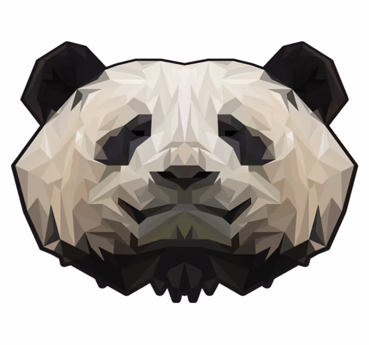 Alfombra vinílica animales cara de panda geométrica - TenVinilo