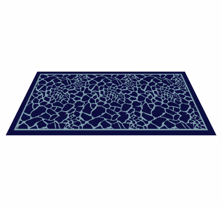 Alfombra vinílica animal print patrón de jirafa azul - TenVinilo