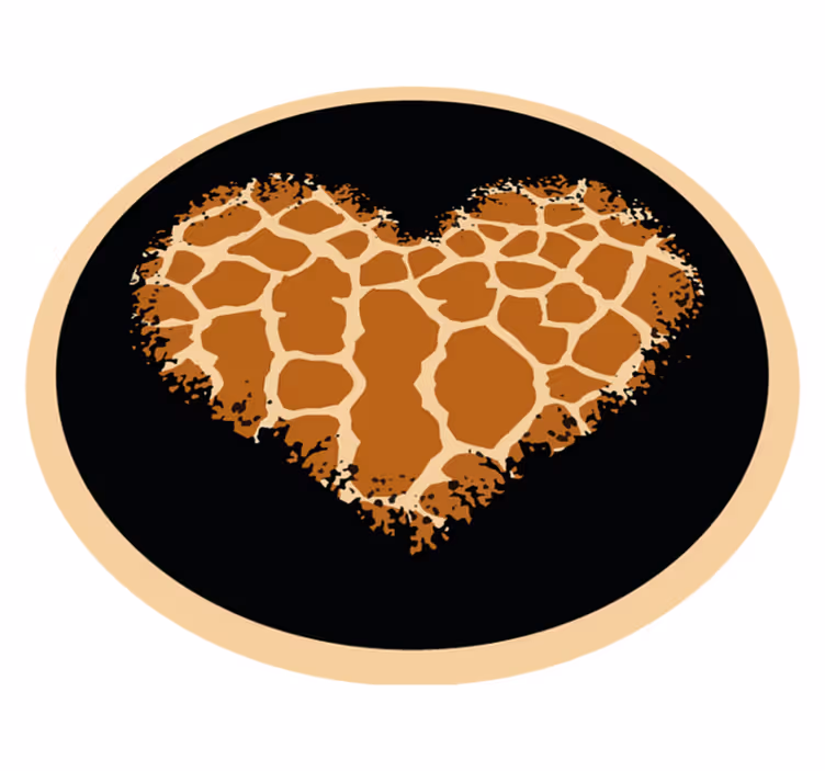 Alfombra vinílica animal print diseño corazón jirafa - TenVinilo