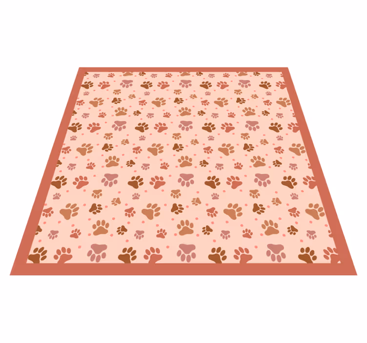 Alfombra vinílica animal print patrón de huellas de patas - TenVinilo