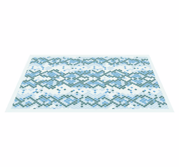 Alfombra vinílica mosaico diseño de azulejos azules - TenVinilo