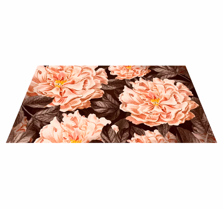 Alfombra vinílica flores flores delicadas y elegantes - TenVinilo