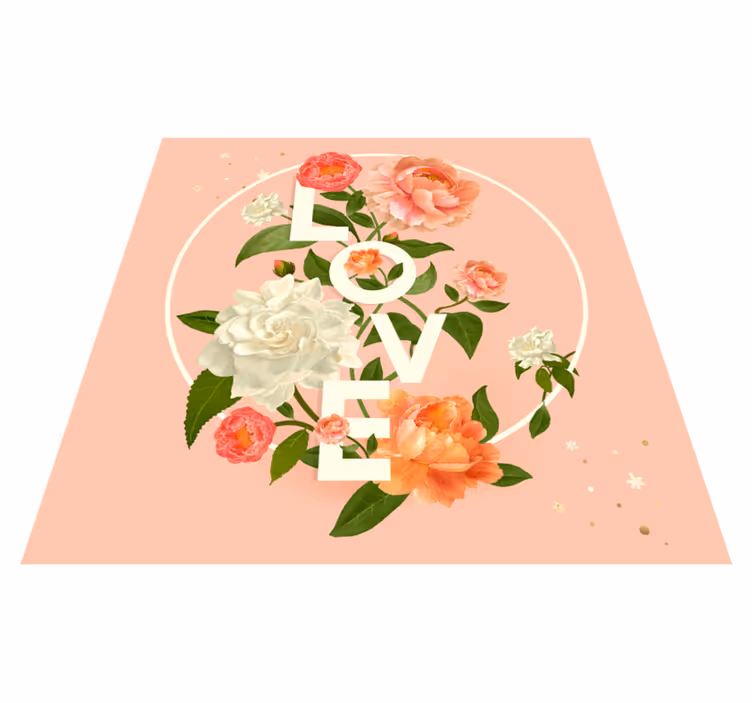 Alfombras vinílicas juvenils diseño de flores de amor - TenVinilo