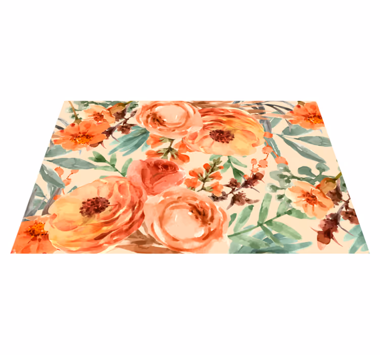 Alfombra vinílica flores naturaleza vibrante de escaparate - TenVinilo