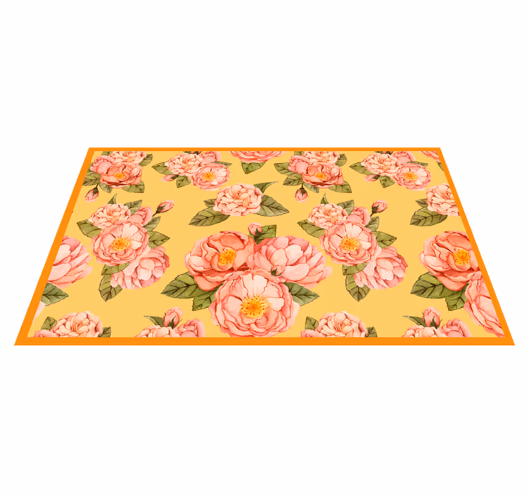 Alfombra vinílica flores belleza floral floreciente - TenVinilo