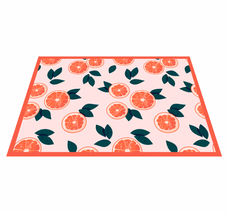 Alfombra vinílica flores floral cítrico rosa - TenVinilo