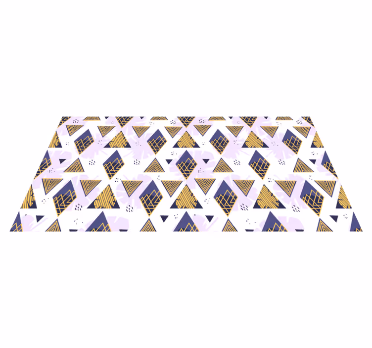 Alfombra de vinilo geométrica motivo de mármol triangular - TenVinilo