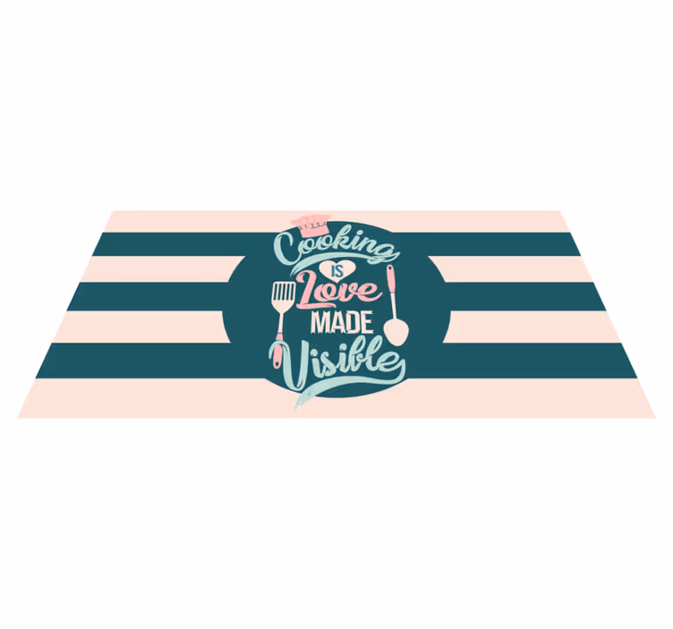 Alfombra vinílica cocina cocinar es amor visible - TenVinilo