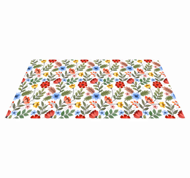 Alfombra vinilo cocina Ramo de flores vintage - TenVinilo