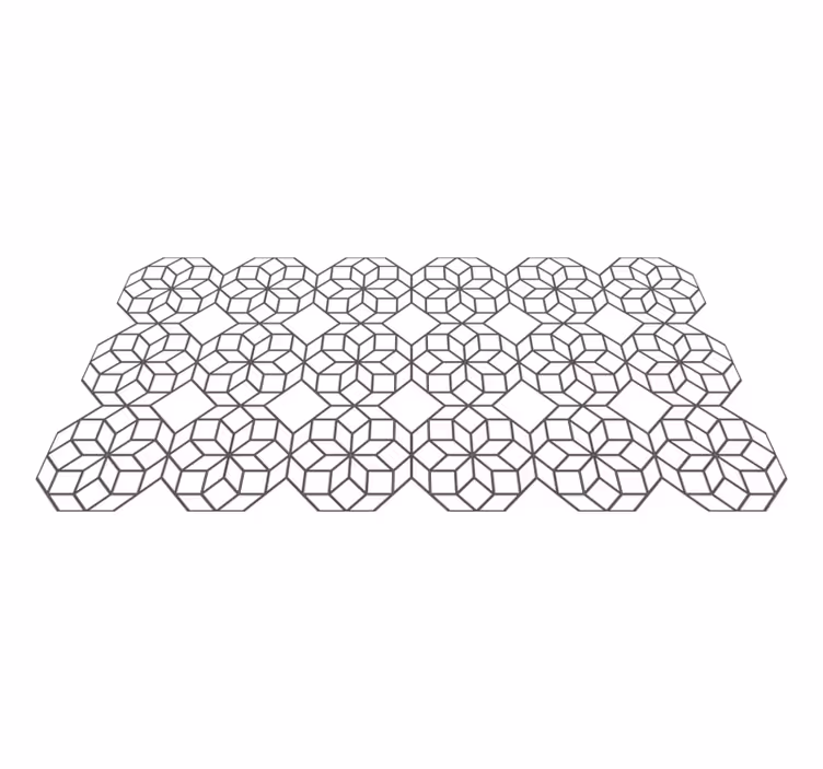 Alfombra de vinilo geométrica octágonos en blanco y negro - TenVinilo