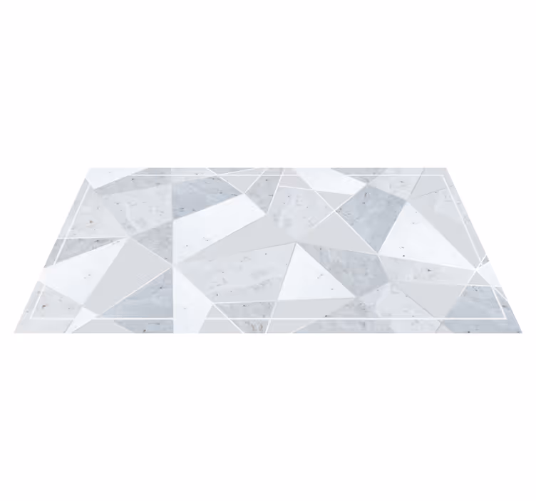 Alfombra vinílica efecto mármol patrón geométrico gris - TenVinilo
