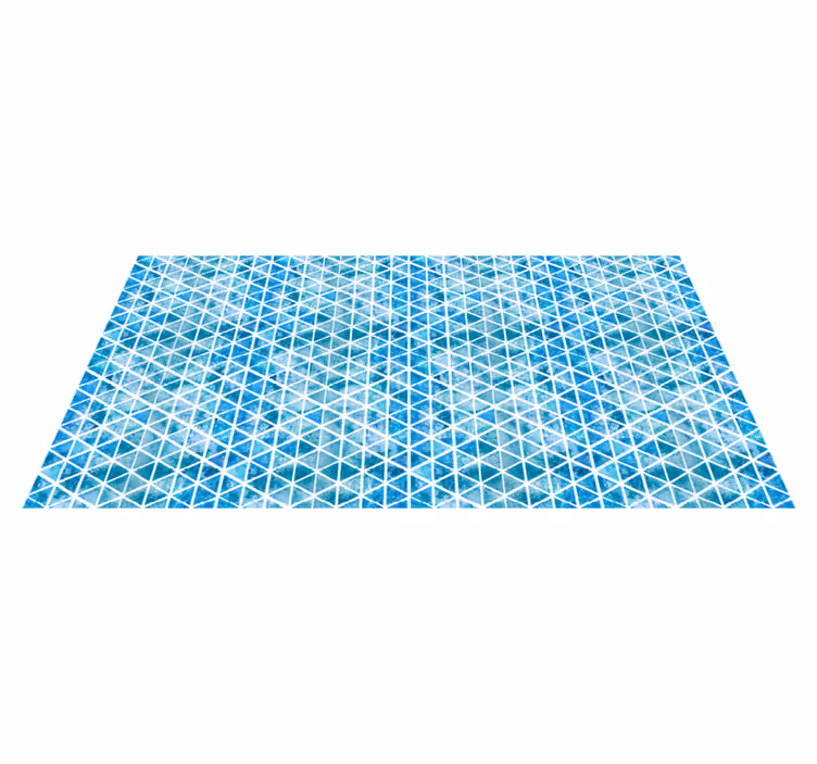 Alfombra de vinilo geométrica patrón de triángulo azul - TenVinilo